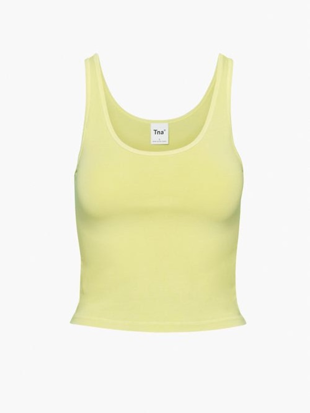 TNA Pale Yellow Scoop Neck Crop Tank